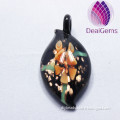 Handmade Inner flower lampwork murano Glass Pendant
